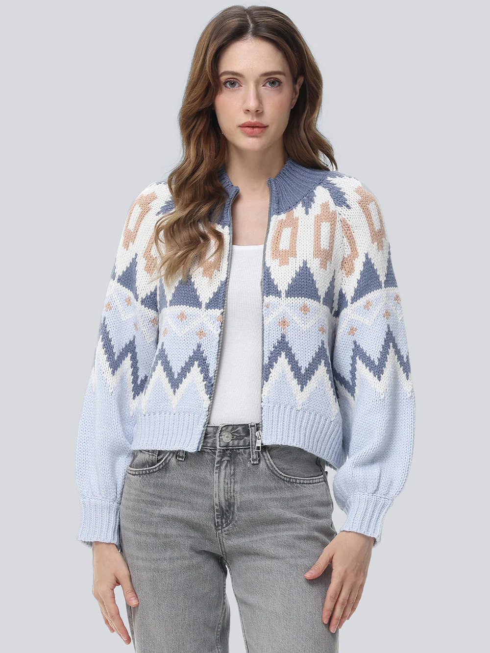 525 American Victoria Zip Up Sweater