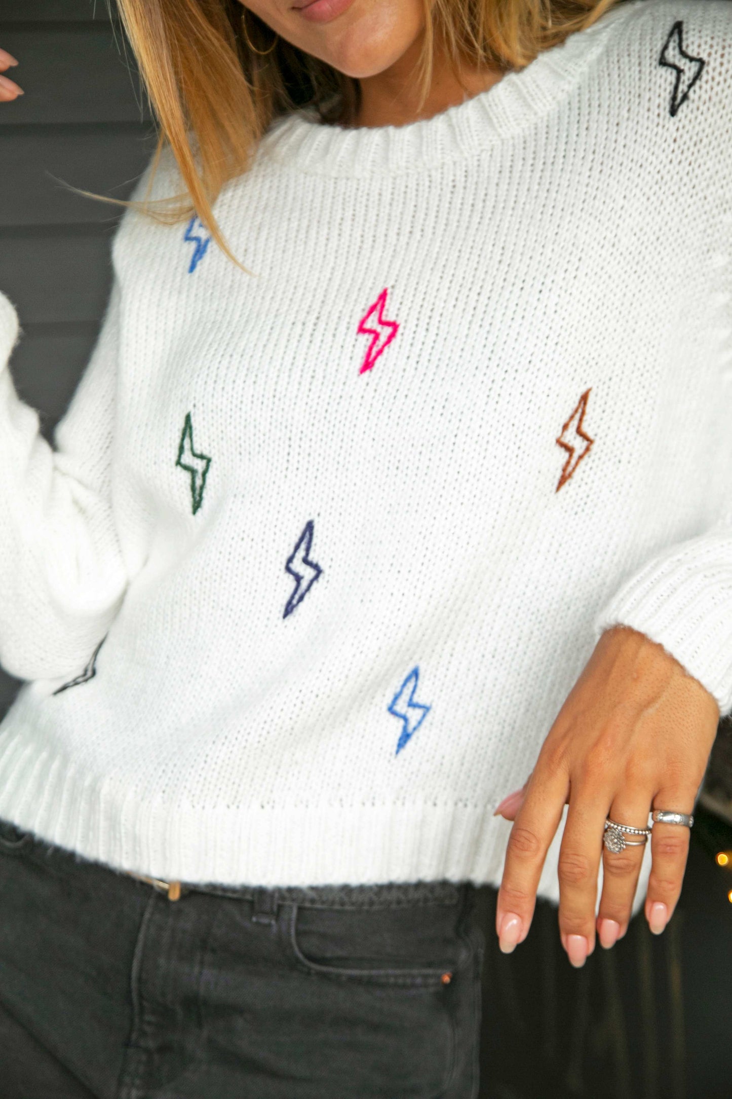 Wooden Ships Lightning Bolt Sweater