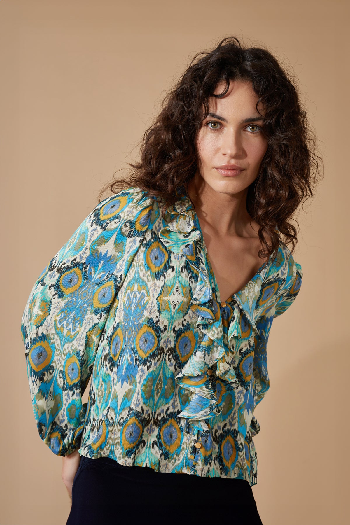 Traffic People Thrill Me Shirt in Ikat Print