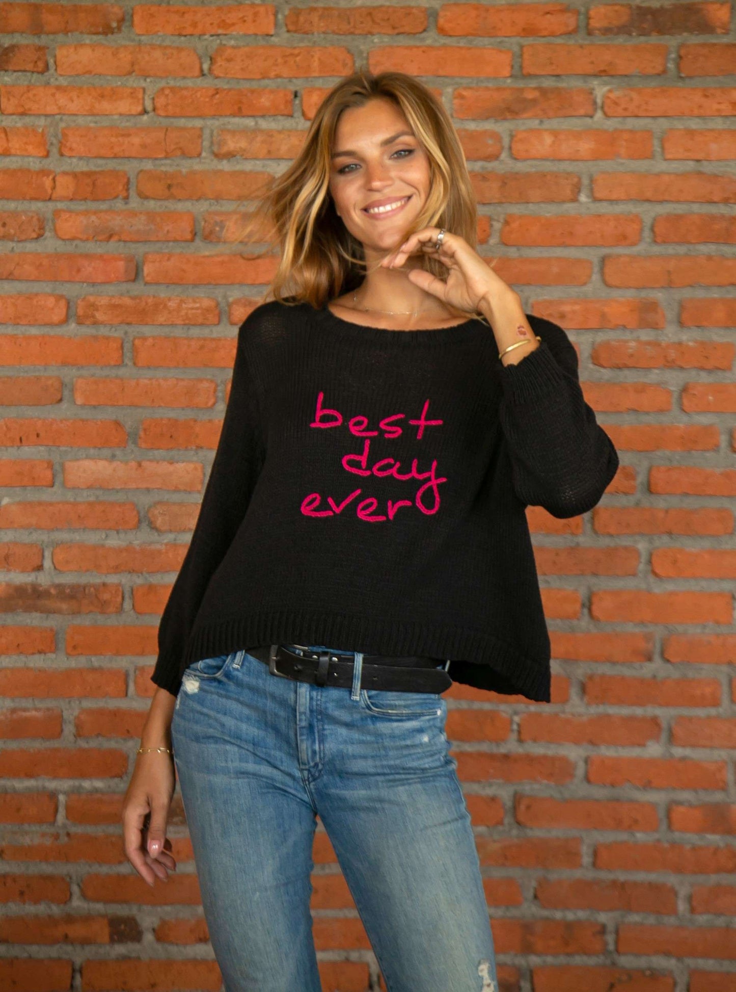 Wooden Ships Best Day Ever Pullover in Black